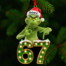 Load image into Gallery viewer, Green Monster Grins: Personalized Acrylic Ornament - A Unique Christmas Gift for Everyone Ornament PopCulturePrints

