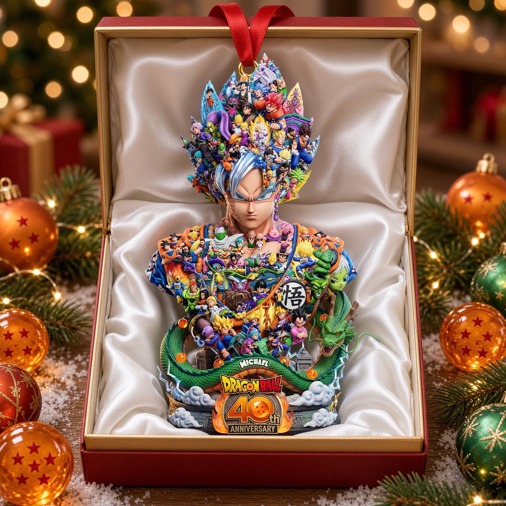 "Celebrate 40 Years of Adventure - Legendary Anniversary Ornament - Personalized Gift for Dragon Ball Fans"