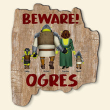 Load image into Gallery viewer, Personalized Family Beware Ogre Welcome Sign Wood Sign PopCulturePrints
