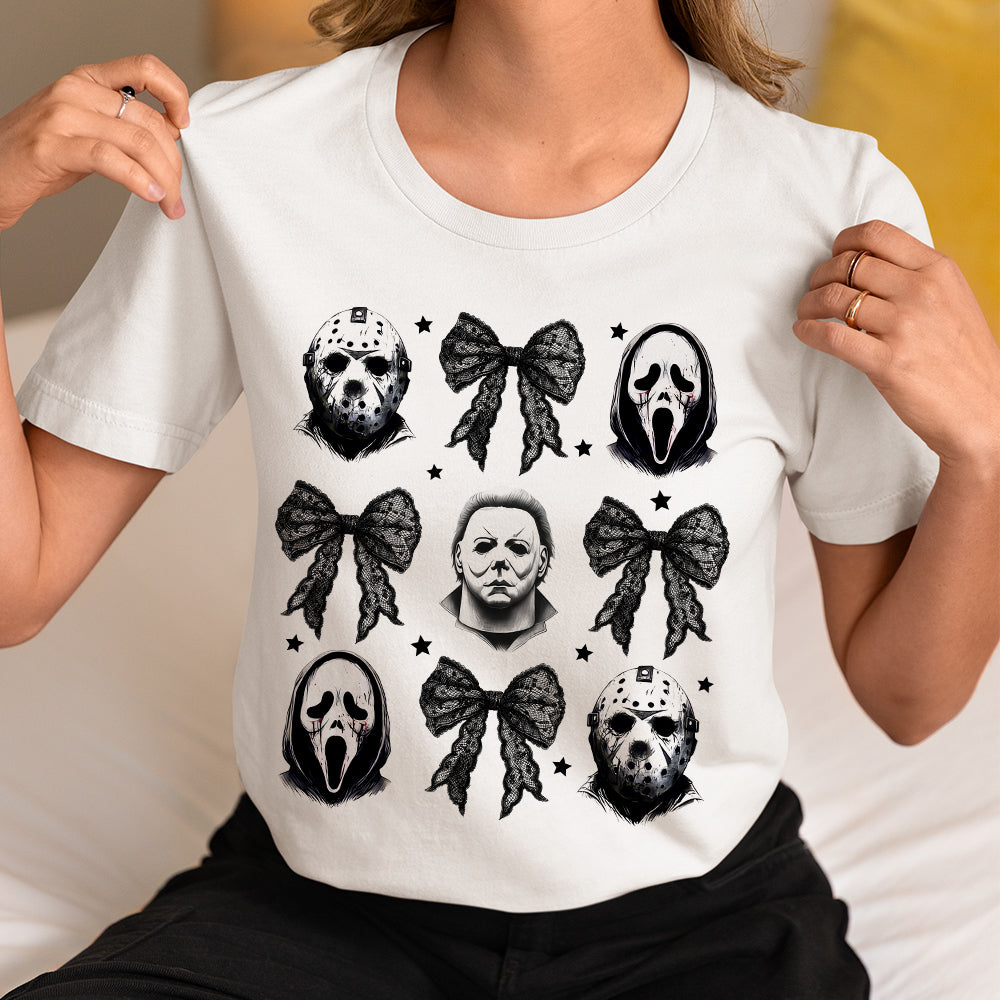 Horror Icons Bow Tie Halloween Shirt