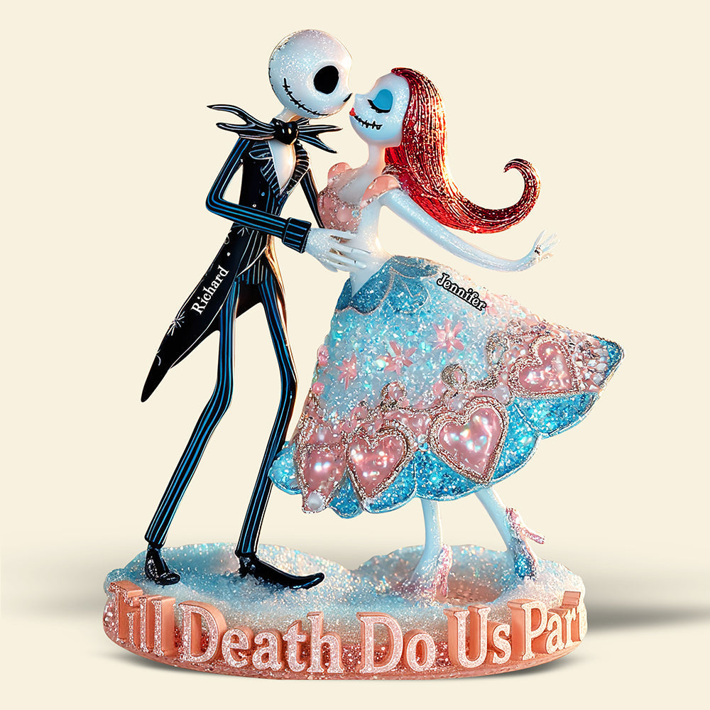 “Till Death Do Us Part” - Spooky Love Acrylic Plaque - Personalized Halloween Gift for Couples Shaped Plaques PopCulturePrints