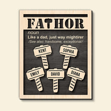 Load image into Gallery viewer, Personalized &#39;Fathor&#39; Wooden Art Sign - Unique Gifts for Dad Wood Sign PopCulturePrints
