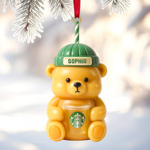 Load image into Gallery viewer, “Sip, Sip, Hooray!” - Personalized Coffee Lovers Christmas Ornament - Perfect Gift for Friends, Family, and Coffee Enthusiasts Ornament PopCulturePrints
