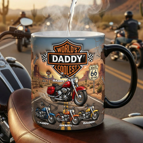World's Coolest Daddy - Custom Motorcycle Mug for Father's Day Coffee Mug PopCulturePrints