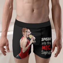 Load image into Gallery viewer, Personalized Speak Into The Mic Men's Boxers for Couples Boxer Briefs PopCulturePrints
