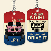 Load image into Gallery viewer, Personalized Girl Jeep Keychain - Custom Name Vintage Style
