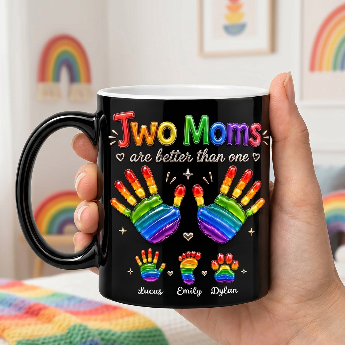Two Dads are Better Than One - Personalized LGBTQ+ Family Magic Mug