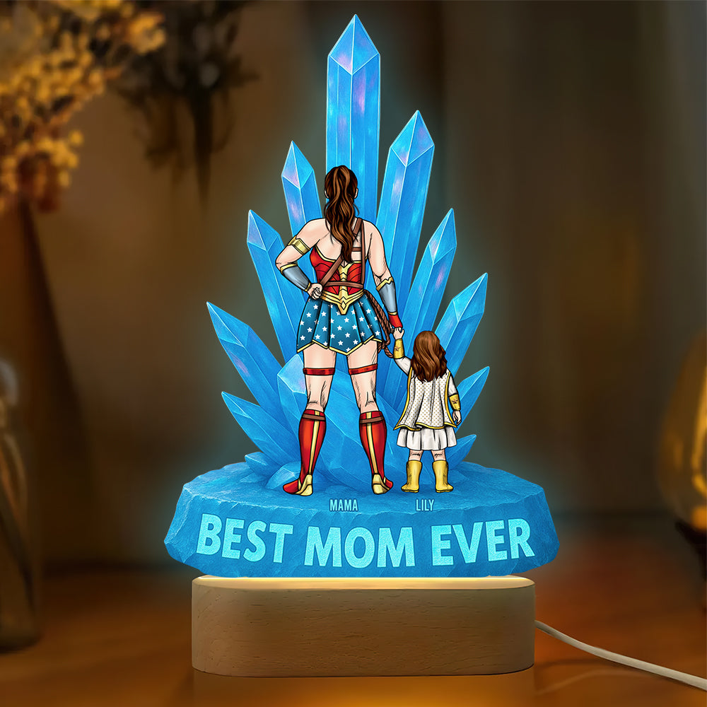 "Best Mom Ever" - Super Mom LED Light - Personalized Gift for Mom, Grandma, and Any Special Mother Figure Led Night Light PopCulturePrints