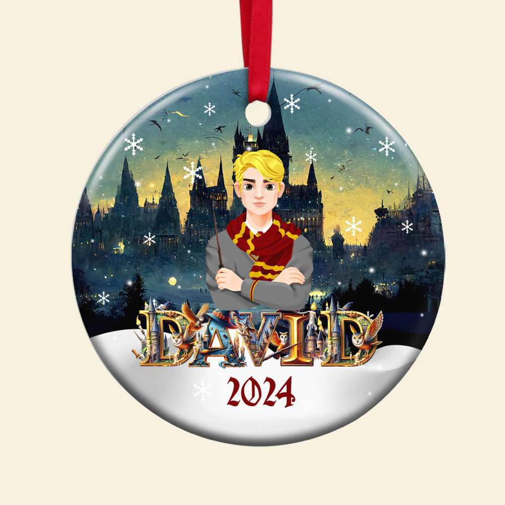 Customizable Wizard Christmas Ornament 2024