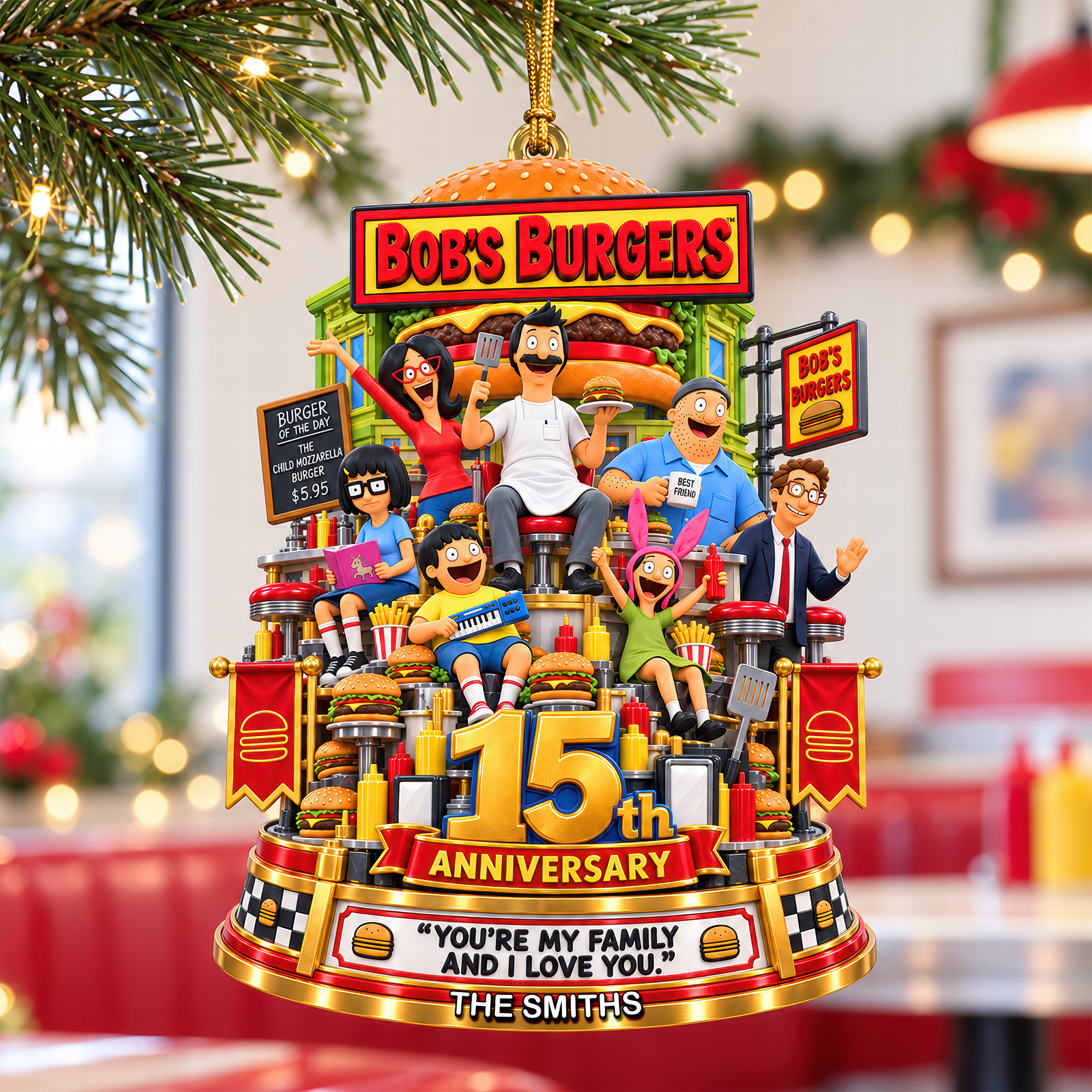 15th Anniversary Christmas Ornament - Personalized Gift for Family and Friends Ornament PopCulturePrints