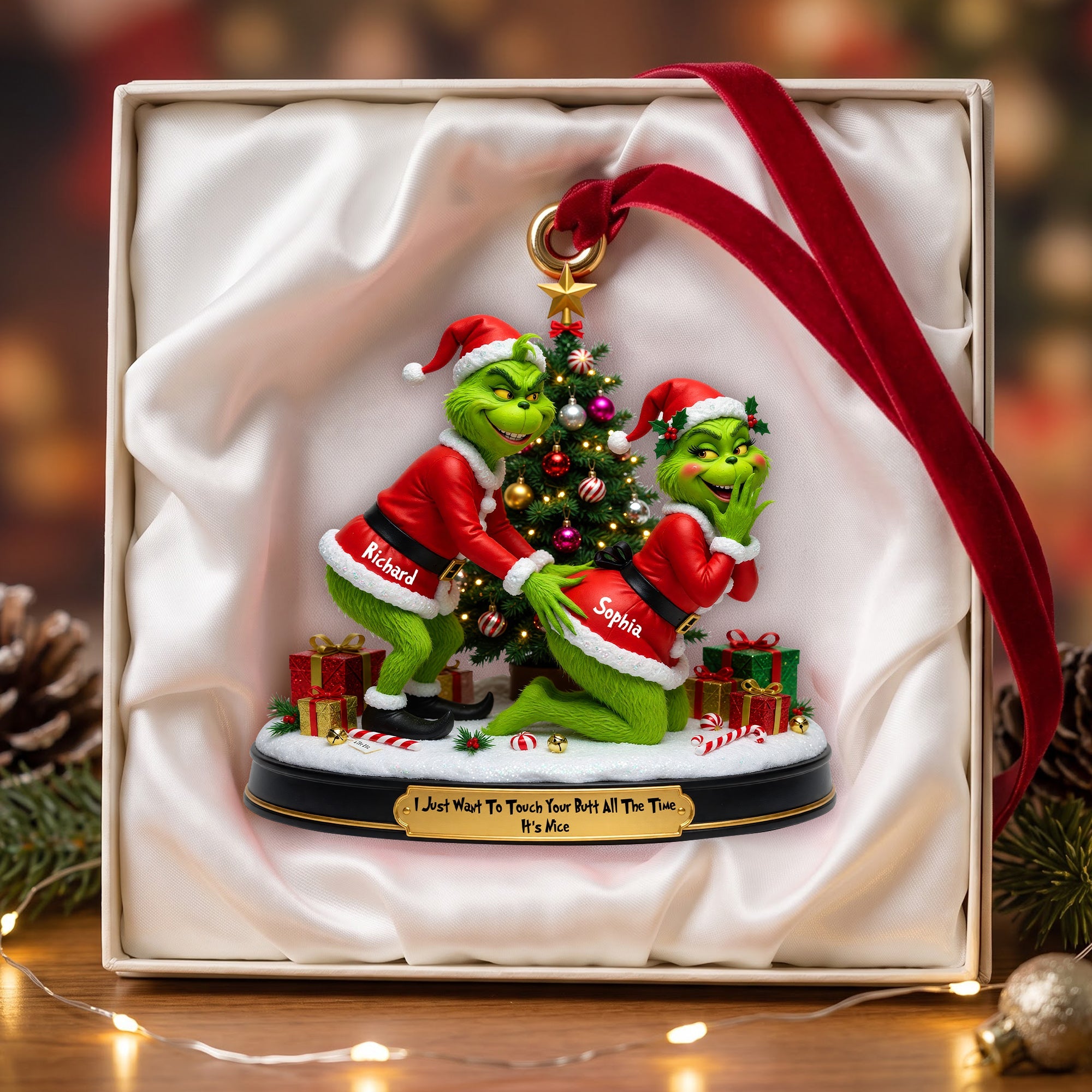 I Just Want To Touch Your Butt All The Time - Playful Touch Couple Ornament - Personalized Gift for Couples Ornament PopCulturePrints