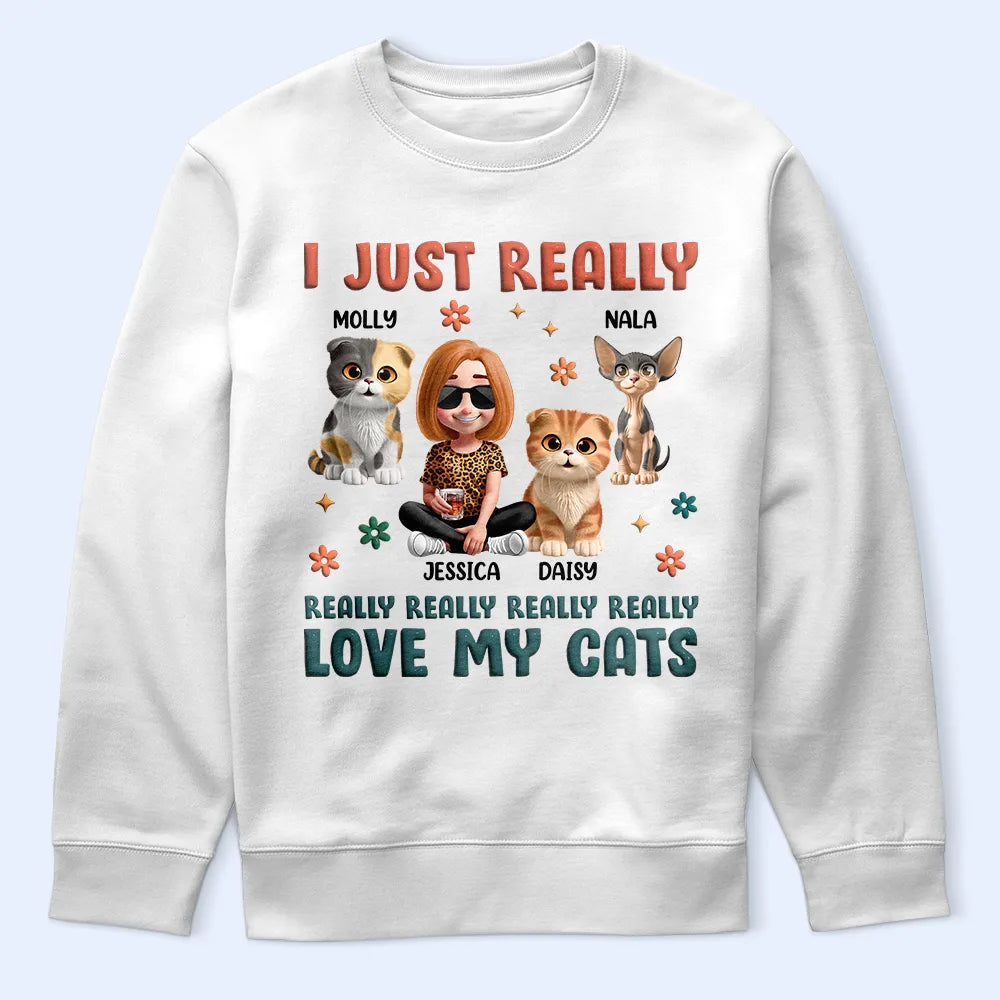 I Just Really Love My Cat - Personalized T Shirt T-shirt PopCulturePrints