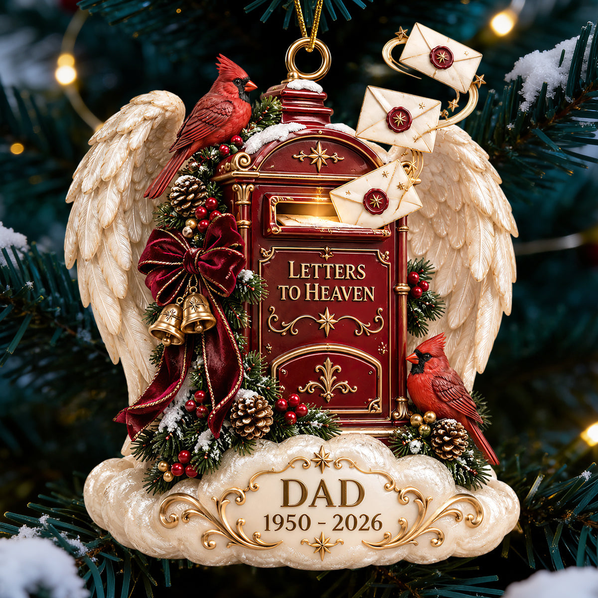 Letters to Heaven Christmas Ornament - Personalized Gift for Dad Ornament PopCulturePrints