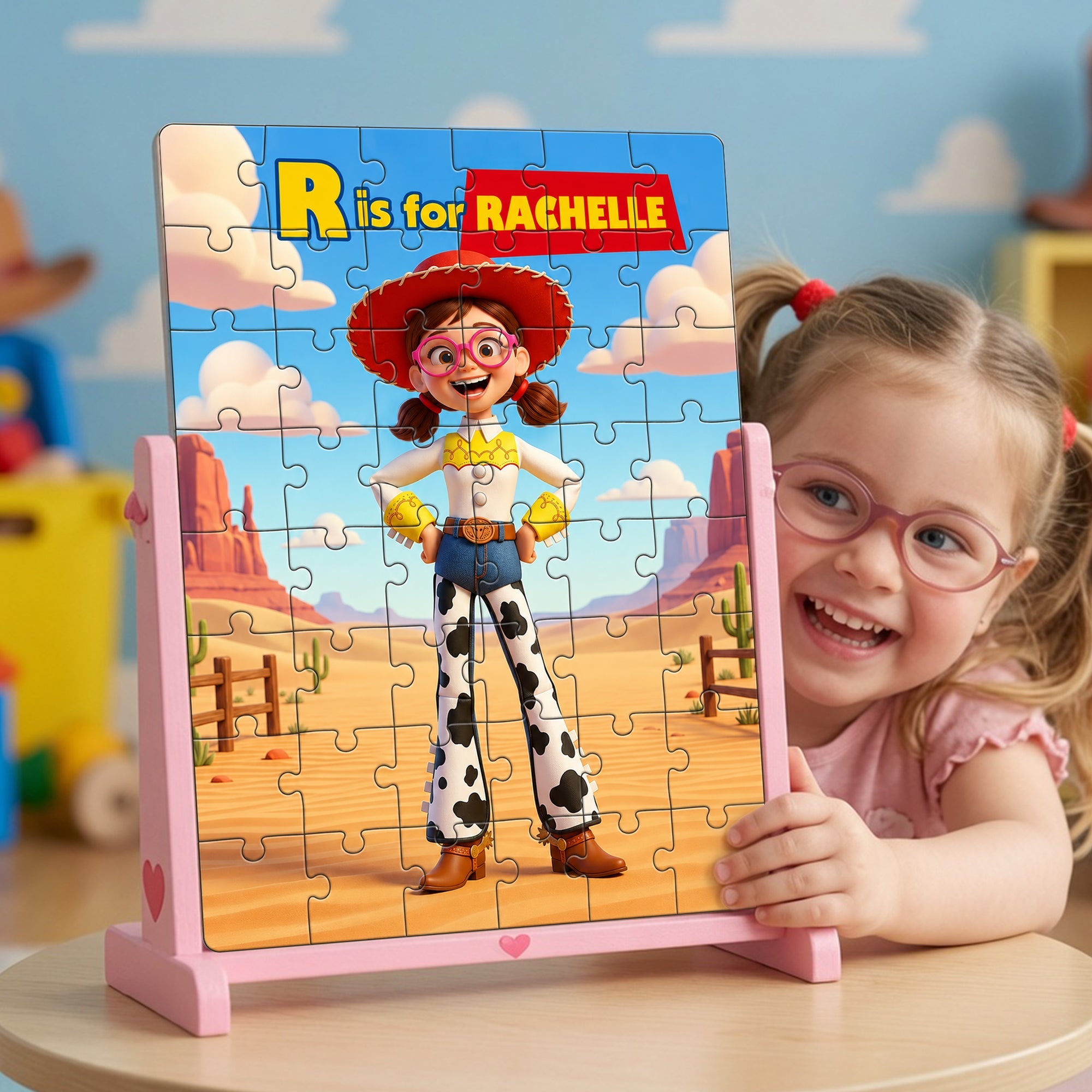 “Unleash Your Inner Cowgirl!” - Custom Photo Cowgirl Jigsaw Puzzle - Personalized Gift for Kids