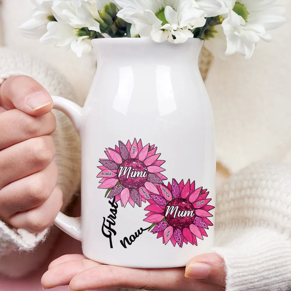 "Celebrate Love with Sunflowers" - Personalized Ceramic Flower Vase - Perfect Gift for Mom, Grandma, and Aunties Flower Vase PopCulturePrints