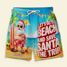 Load image into Gallery viewer, Let&#39;s Go to the Beach - Santa&#39;s Trip 3D Beach Shorts | Personalized Gifts for Him AOP Products PopCulturePrints

