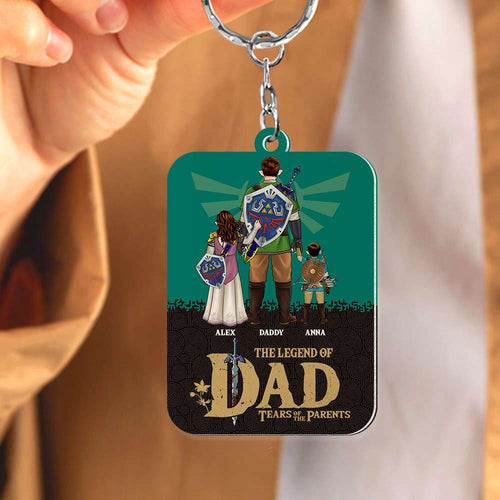 Personalized Legend of Dad Keychain - Customizable Family Gift Keychains PopCulturePrints