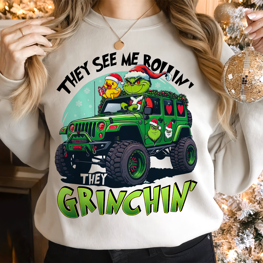 Grinch Off-Road Adventure Christmas Sweater