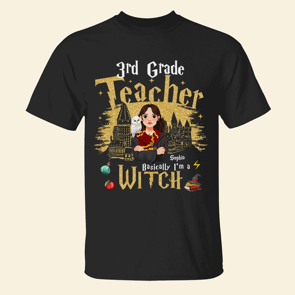 Personalized 3rd Grade Teacher Wizard Themed T-Shirt