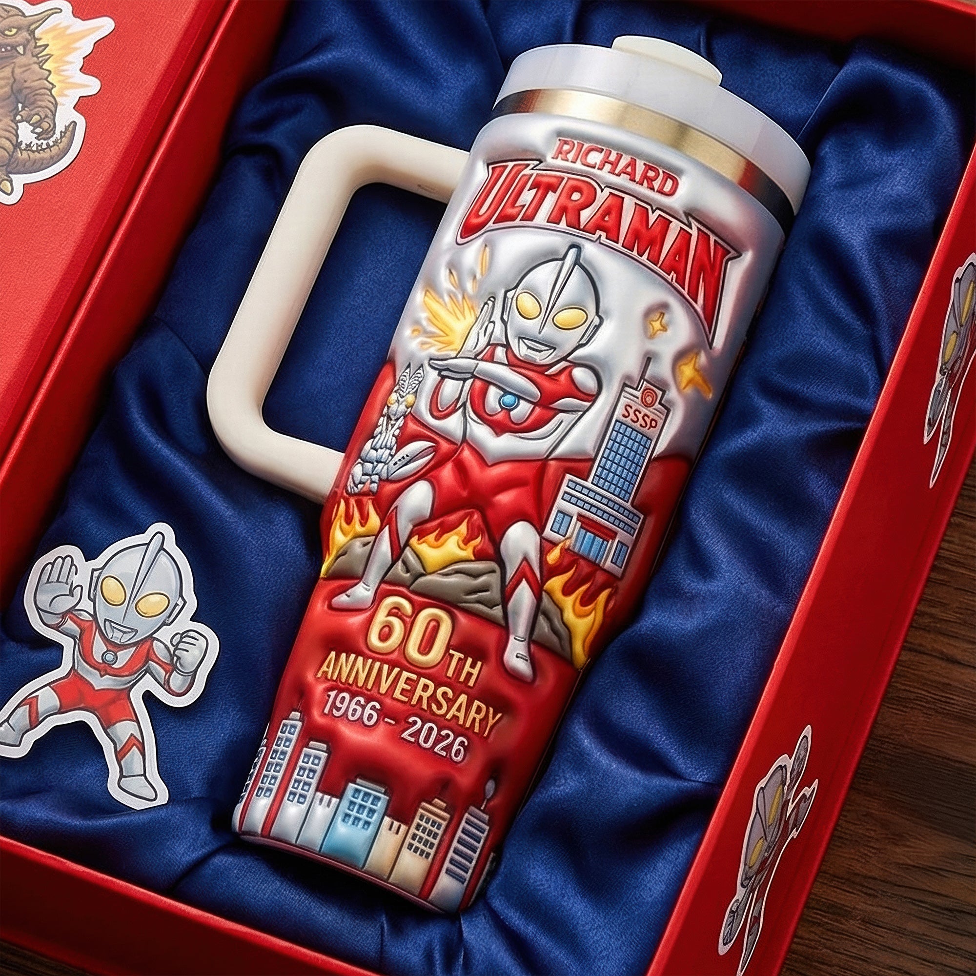 Celebrate 60 Years of Ultraman - Personalized Anniversary Giant Hero Tumbler Tumbler Cup PopCulturePrints