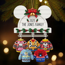 Load image into Gallery viewer, “Celebrate Family Moments” – Cute &amp; Cozy Family Sweater Hanging Ornament - Personalized Gift for Family &amp; Friends Ornament PopCulturePrints
