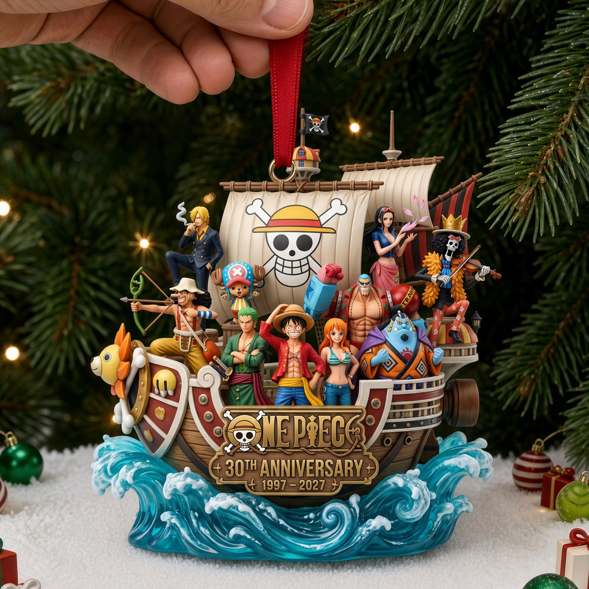30 Years Of Adventure - Personalized Christmas Ornament for One Piece Fans