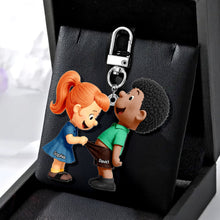 Load image into Gallery viewer, “Together We Create Trouble” - Troublemaker Couple Acrylic Keychain - Personalized Gifts for Couples Keychains PopCulturePrints
