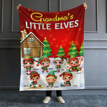 Load image into Gallery viewer, Grandma&#39;s Little Elves Personalized Christmas Blanket Blanket PopCulturePrints

