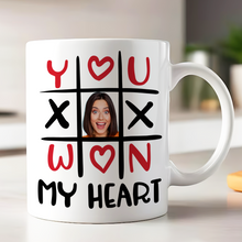 Load image into Gallery viewer, Personalized Tic Tac Toe Mug for Couples - You Won My Heart Coffee Mug PopCulturePrints
