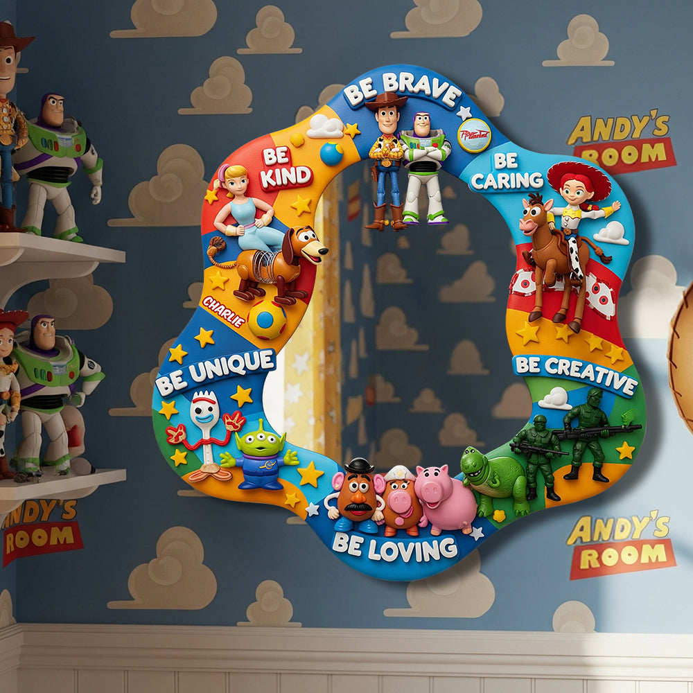 "Adventure Awaits" - Personalized Wall Hanging Mirror - Gift for Kids, Teens & Disney Fans Mirror PopCulturePrints