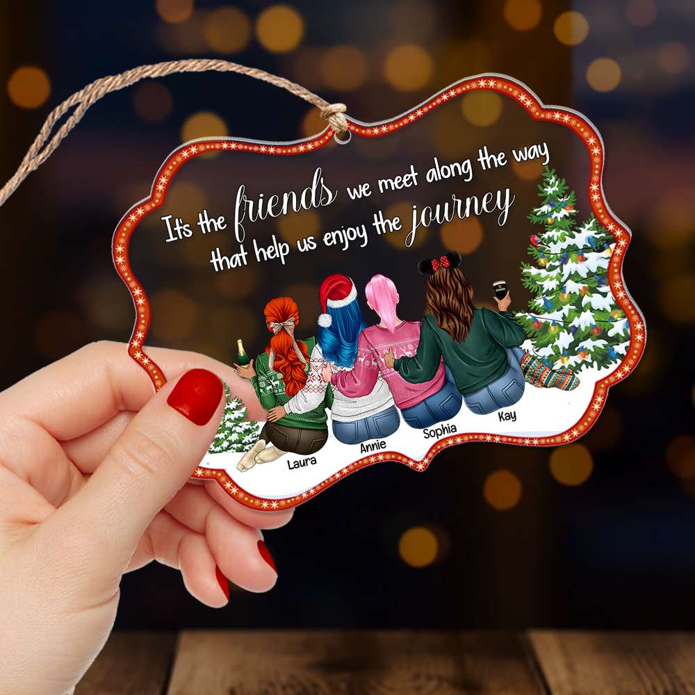 Personalized Friends Christmas Ornament - Cherish the Journey Ornament PopCulturePrints