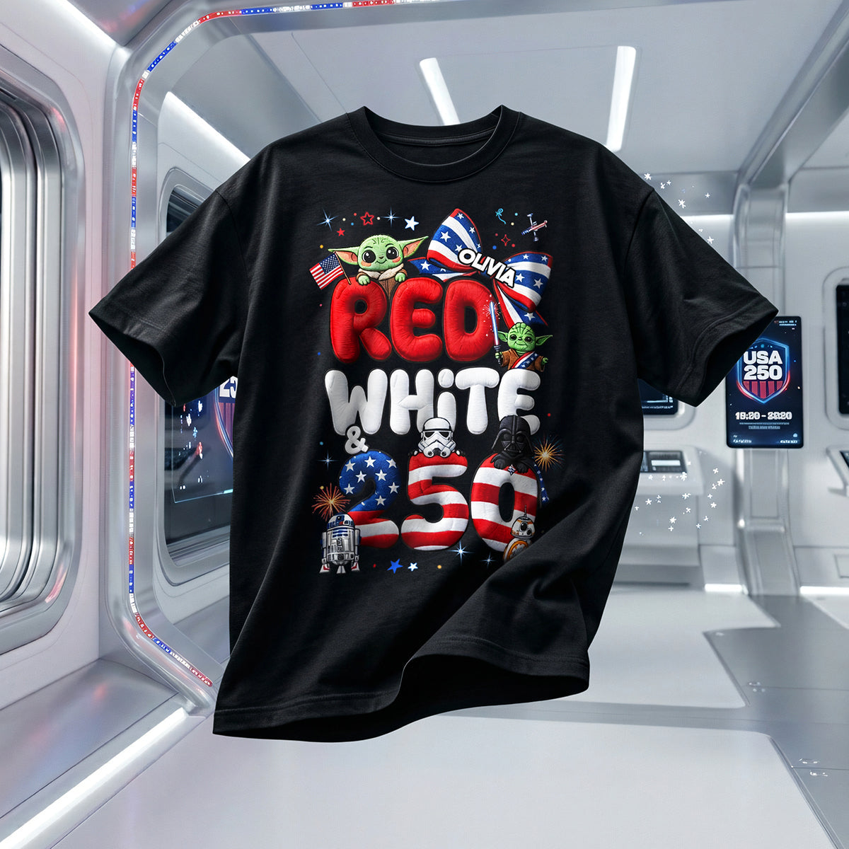 Celebrate Freedom with a Cosmic Twist - Patriotic Space Adventure Shirt - Personalized Gift for Everyone