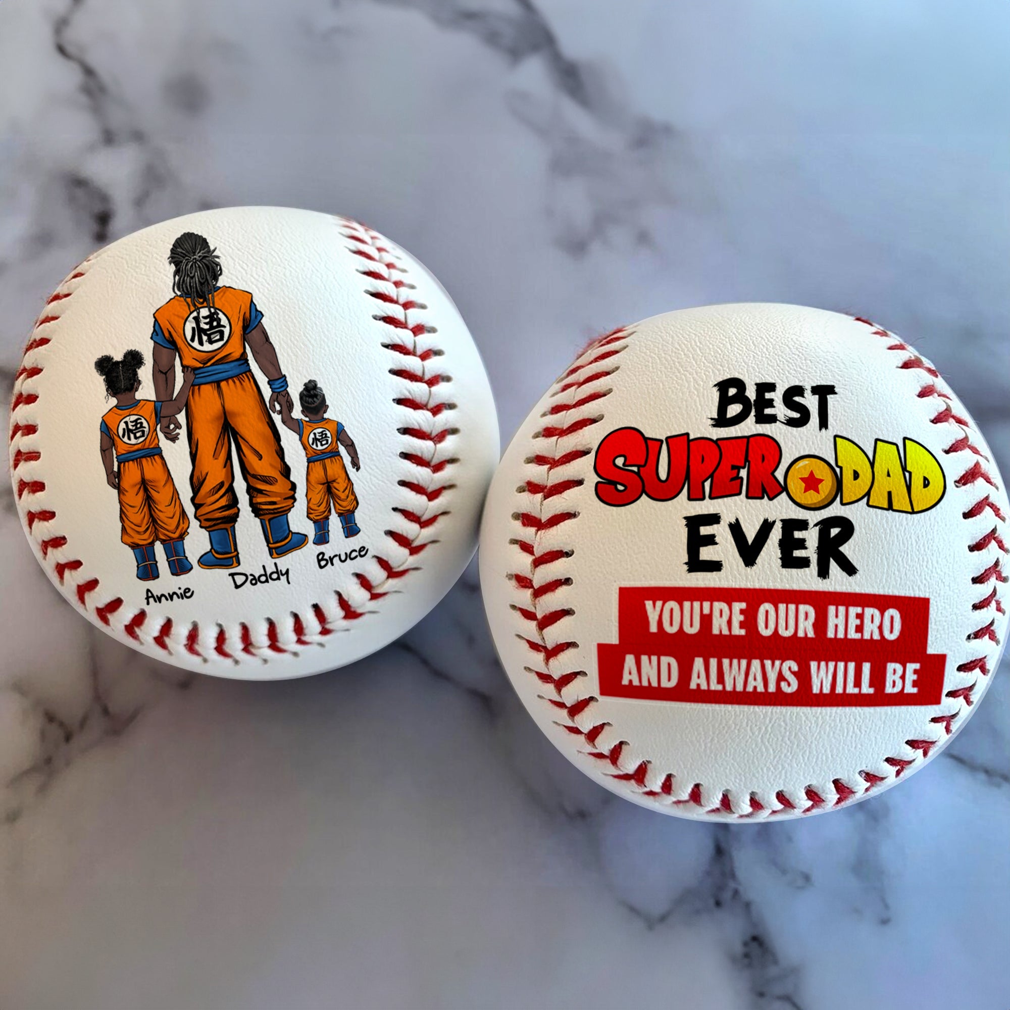 Best Super Dad Ever - Personalized Baseball Gift for Dad Baseball PopCulturePrints