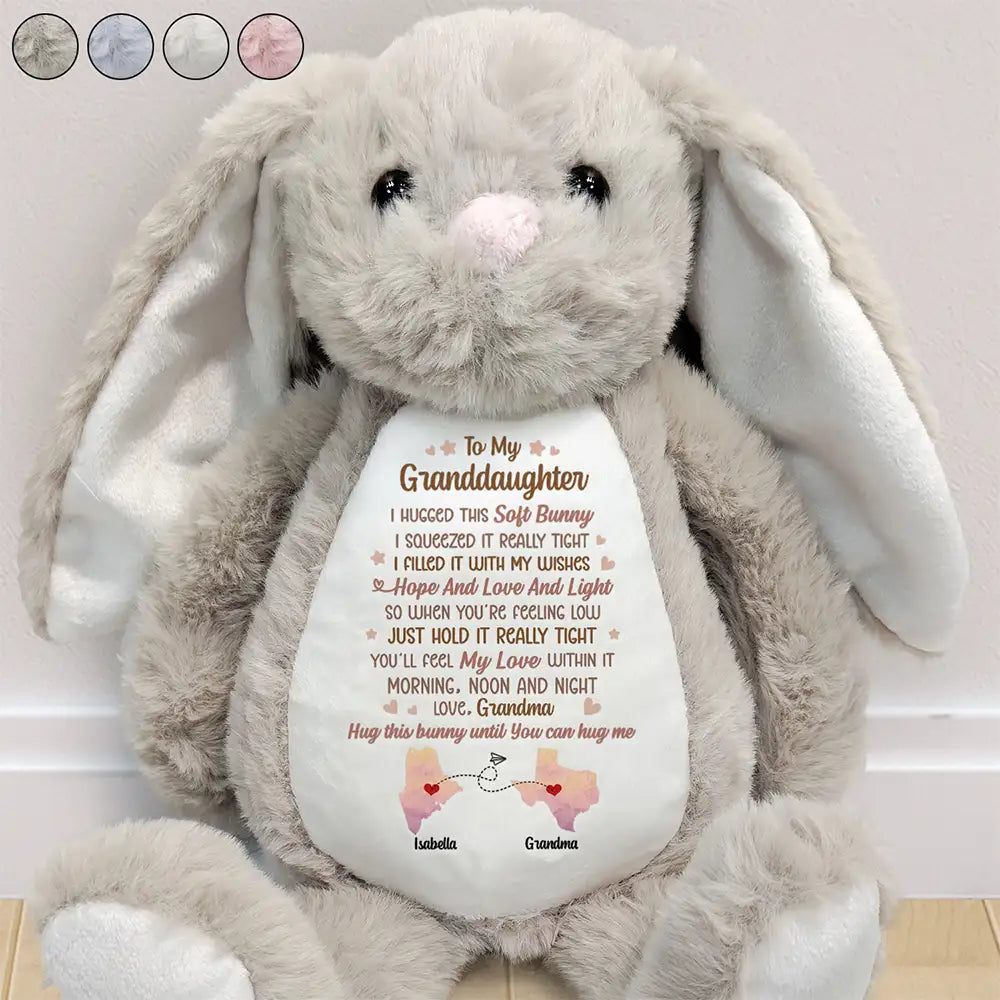 To My Granddaughter - I Filled It With My Wishes - Personalized Soft Toy Bunny Gift Soft Toy Bunny PopCulturePrints