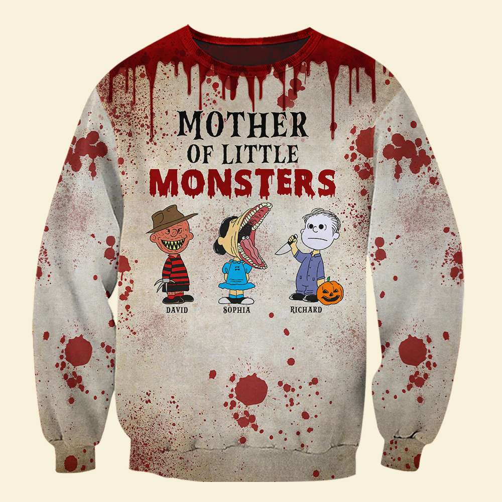 Personalized Halloween Horror Sweatshirt - Mother of Little Monsters