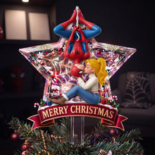 Load image into Gallery viewer, “Love is in the Air” - Personalized Forever Love Christmas Tree Topper - Custom Gift for Couples and Loved Ones
