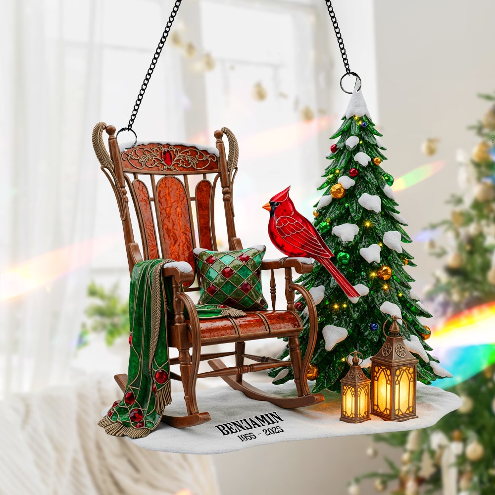 Memorial Cardinal Suncatcher Ornament - A Personalized Tribute for Cherished Family Memories Ornament PopCulturePrints