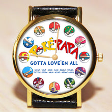 Load image into Gallery viewer, Gotta Love ‘Em All! Personalized Dad Watch – A Custom Gift for Every Pokémon Father Men&#39;s Watch PopCulturePrints
