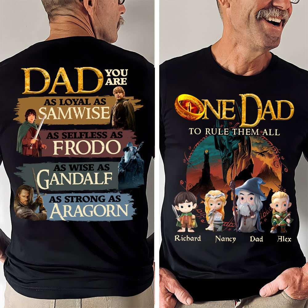 “One Dad To Rule Them All” - Personalized Gifts for Dad Shirts PopCulturePrints