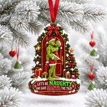 Load image into Gallery viewer, Let's Be Naughty - Personalized Couples Acrylic Ornament for Christmas
