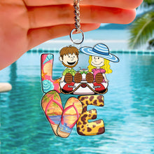 Load image into Gallery viewer, Personalized Summer Beach Love Keychain for Couples - Unique Valentine&#39;s Day Gifts Keychains PopCulturePrints
