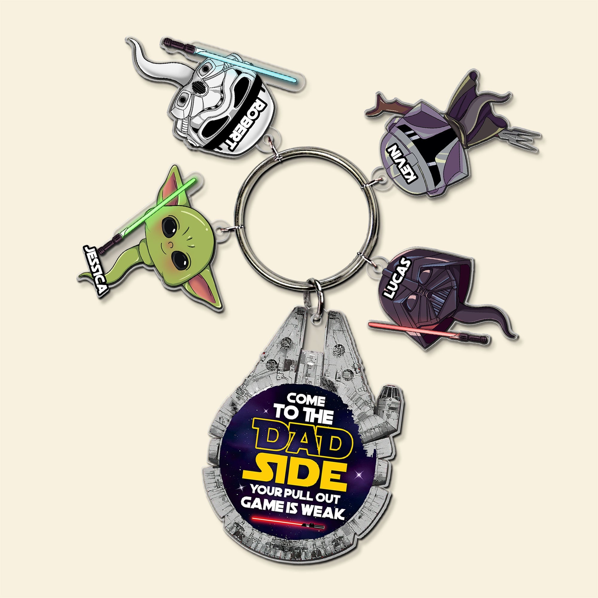 Galactic Dad Personalized Keychain Keychains PopCulturePrints