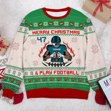 Load image into Gallery viewer, Customizable American Football Ugly Christmas Sweater
