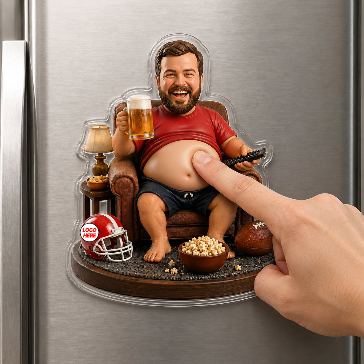 Beer And Sport Anti-collision Acrylic Fridge Magnet - Custom Photo Gifts For Sport Lovers 03natn180626 Fridge Magnet PopCulturePrints