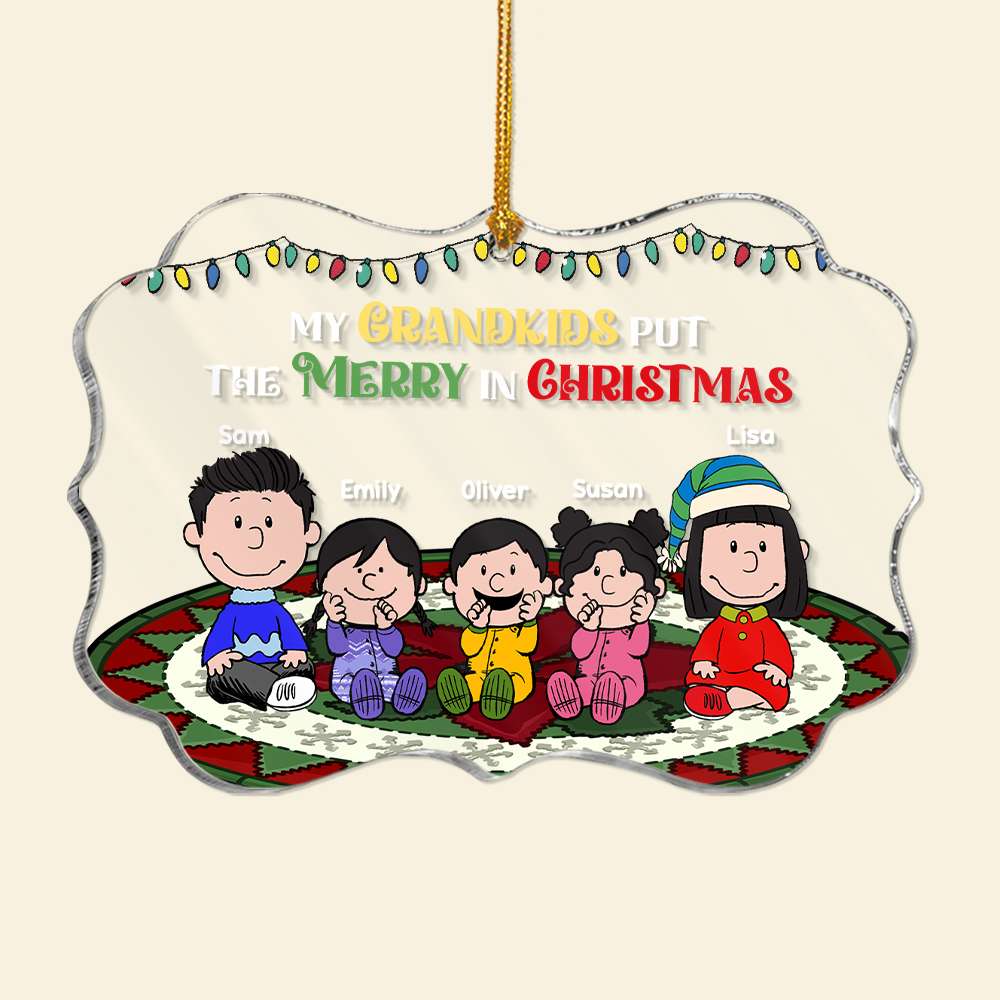 Personalized Grandkids Christmas Acrylic Ornament