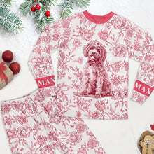 Load image into Gallery viewer, &quot;For the Love of Dogs&quot; - Personalized Toile de Jouy Pajama Set - Custom Gift for Dog Lovers Pajama Set PopCulturePrints
