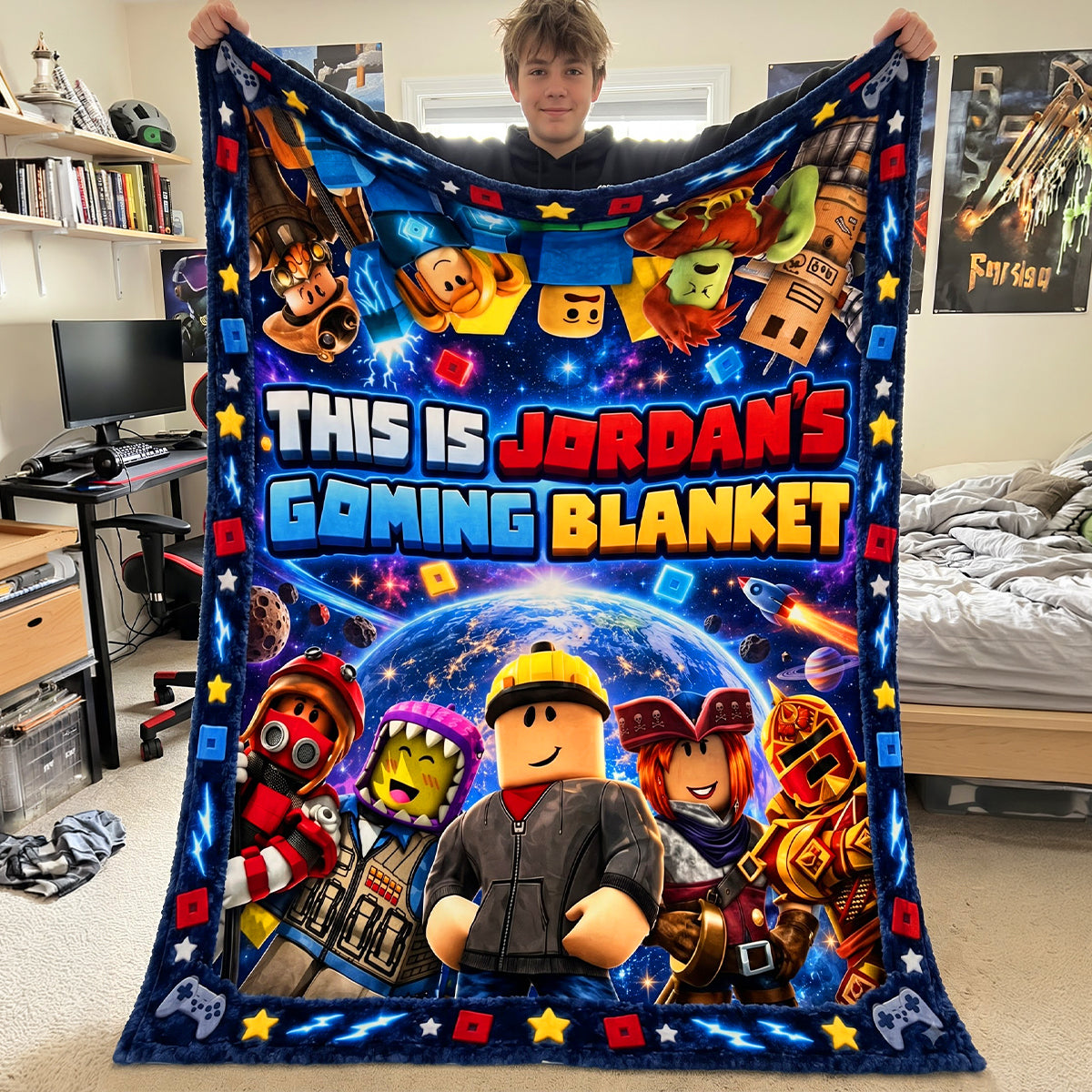 Cozy Block Holidays Blanket - Personalized Christmas Gifts 02NATN131026 Blanket PopCulturePrints