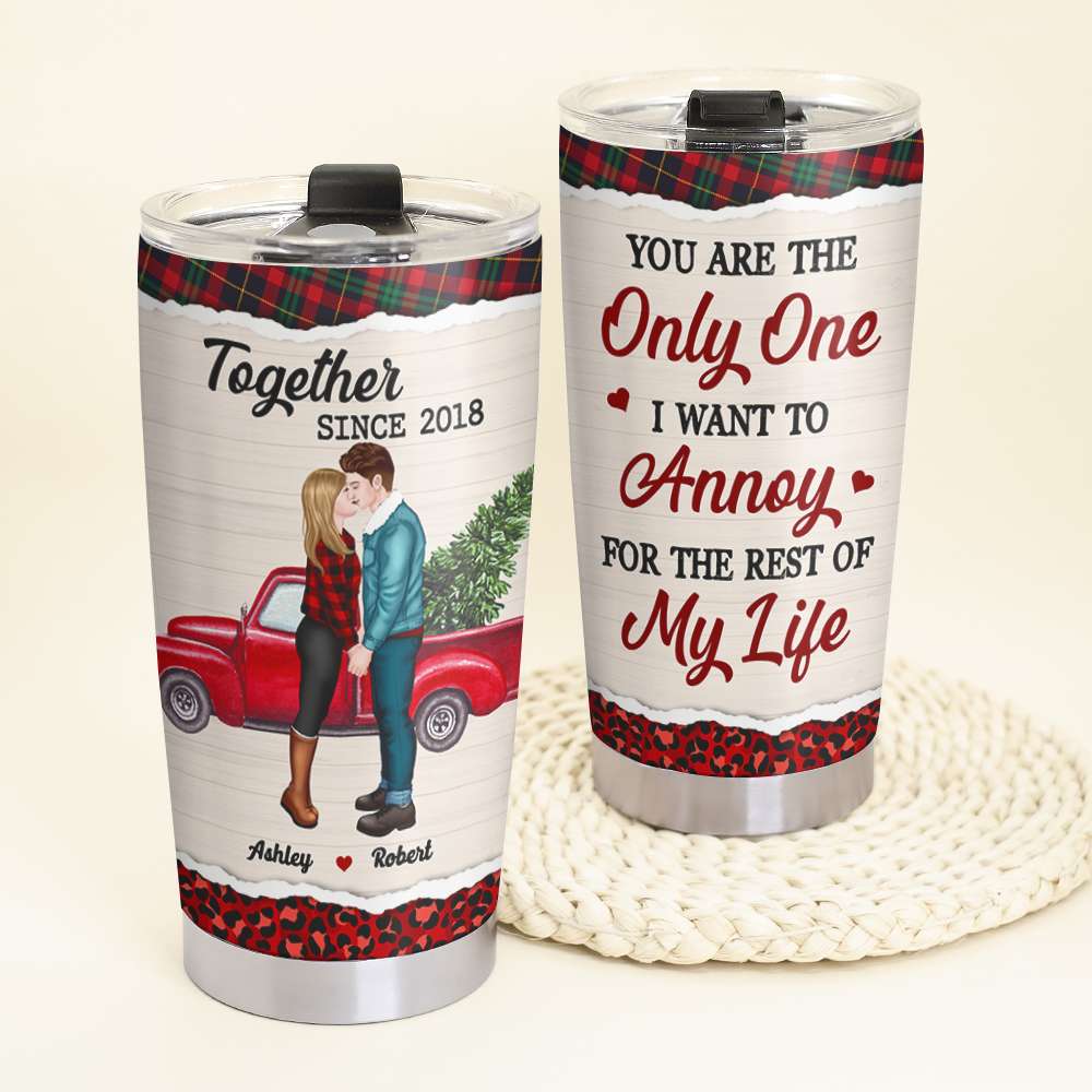 Personalized Kissing Couple Tumbler - Perfect Anniversary Gift