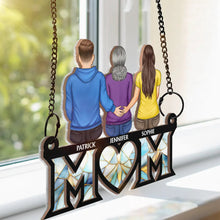 Load image into Gallery viewer, &quot;The Unbreakable Bond: A Personalized Gift for Moms and Grandmas&quot; - Custom Window Hanging Suncatcher Ornament Suncatcher Ornament PopCulturePrints
