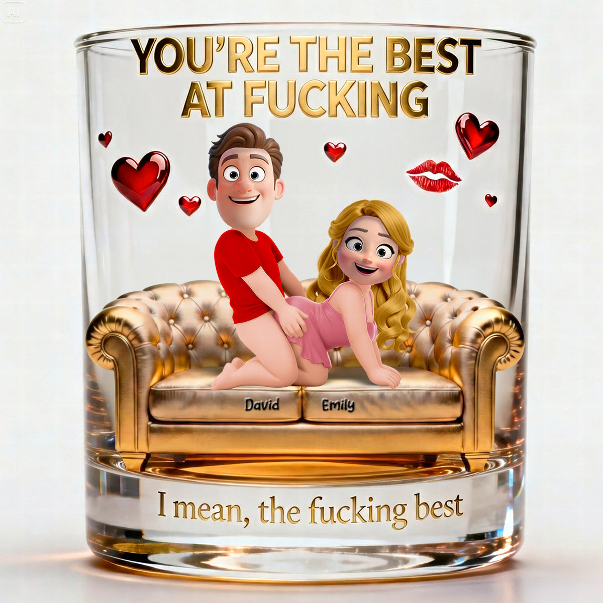 You’re The Best At F*cking - Personalized Naughty Couple Drinking Glass Glass PopCulturePrints